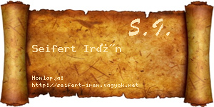 Seifert Irén névjegykártya